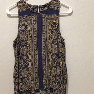 Paisley sleeveless boho top.